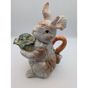 Vintage Kaldun & Bogle Bunny Rabbit Ceramic Tea Pot Collectible Easter Decor